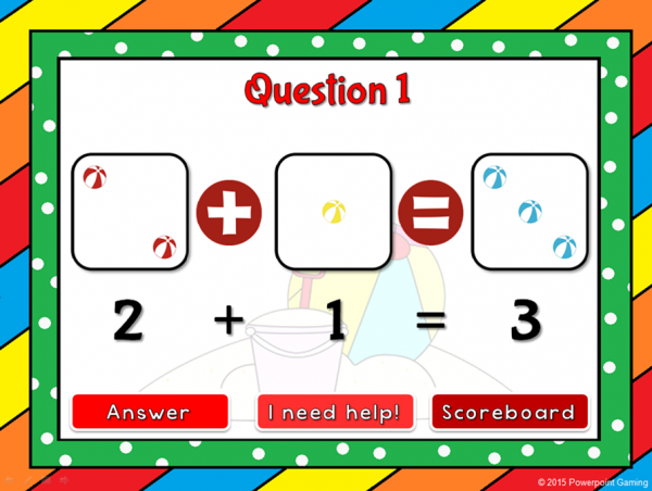 Adding within 5 Spring Teacher vs Student Powerpoint Game - Image 3