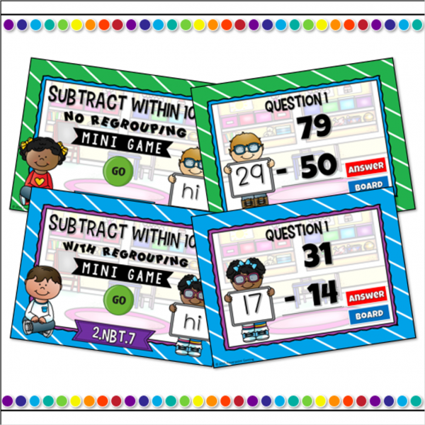 Addition and Subtraction within 100 Mini Powerpoint Game Set - Image 2