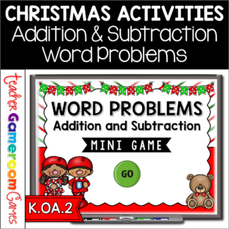 Addition and Subtraction Word Problems Christmas Mini PowerPoint Game