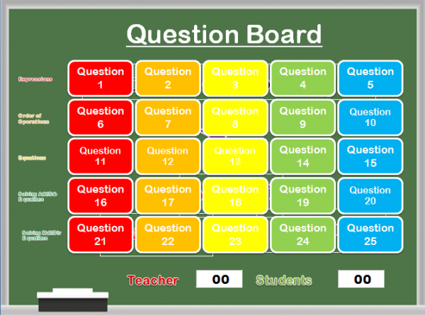 Algebraic Expressions and Equations Teacher vs Student Powerpoint Game - Image 2