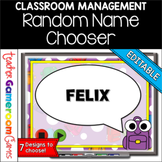 Back to School Editable Random Name Picker