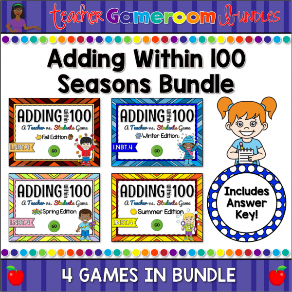 Adding within 100 Seasons Powerpoint Game Bundle - Image 3