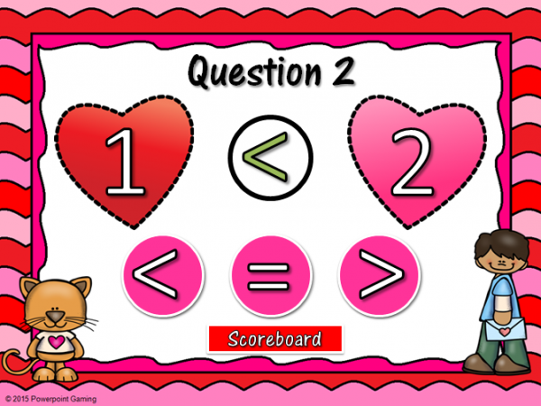 Comparing Numbers Valentine's Day Teacher vs Student Powerpoint Game - Image 2