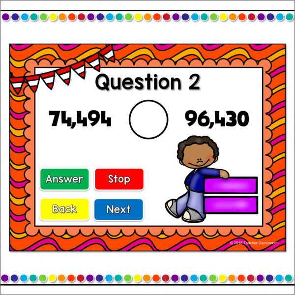 Comparing Numbers up to 1,000,000 Click and Go Powerpoint Game - Image 2