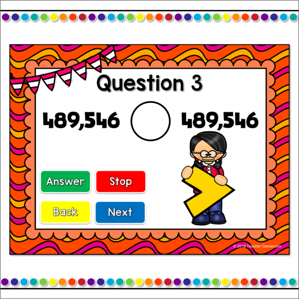 Comparing Numbers up to 1,000,000 Click and Go Powerpoint Game - Image 3