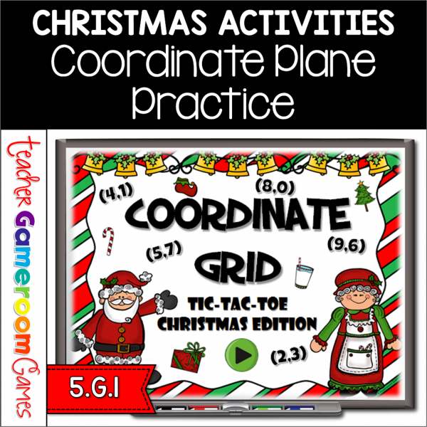 Coordinate Grid Christmas Tic-Tac-Toe Powerpoint Game