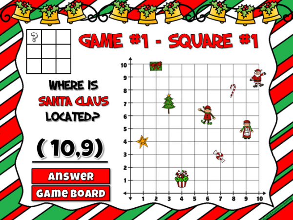 Coordinate Grid Christmas Tic-Tac-Toe Powerpoint Game - Image 2