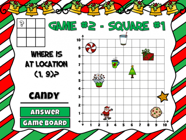 Coordinate Grid Christmas Tic-Tac-Toe Powerpoint Game - Image 3