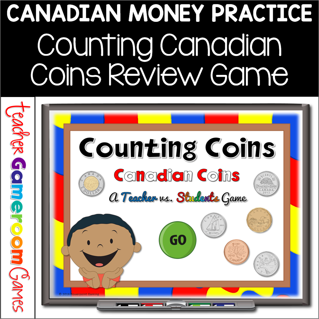Counting Canadian Coins Teacher Vs Student Powerpoint Game Cover