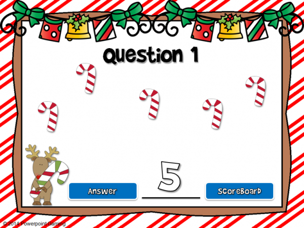 Counting Christmas Candy Canes Teacher vs Student Powerpoint Game - Image 2