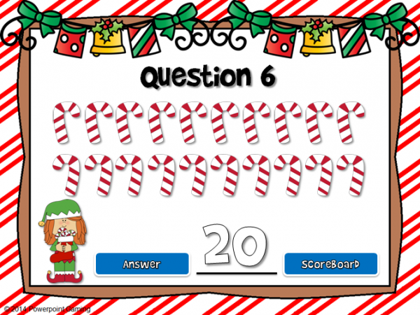 Counting Christmas Candy Canes Teacher vs Student Powerpoint Game - Image 3