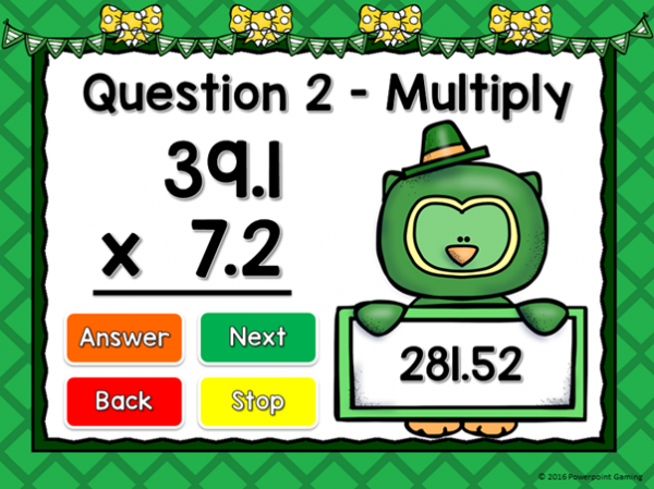 Decimal Multiplication Click and Go Powerpoint Game - Image 2