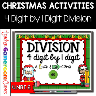 Dividing 4 Digit by 1 Digit Numbers Click and Go Powerpoint Game