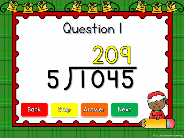 Dividing 4 Digit by 1 Digit Numbers Click and Go Powerpoint Game - Image 4