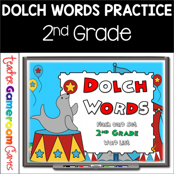 Dolch Words 2nd Grade Flash Card Set Game