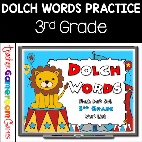 Dolch Words 3rd Grade Flash Card Set Game