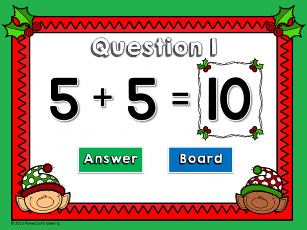 Doubles Facts Christmas Teacher vs Student Powerpoint Game - Image 3