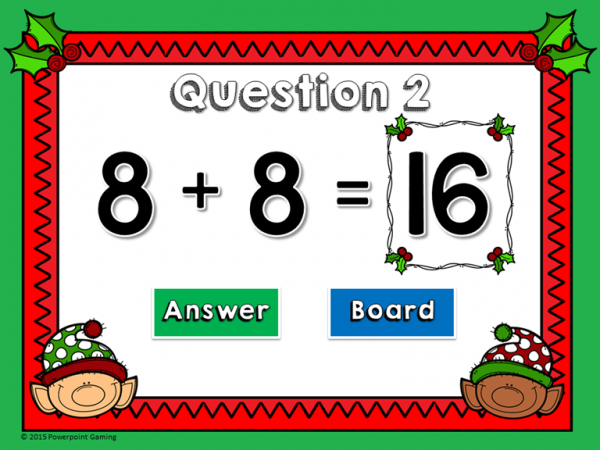 Doubles Facts Christmas Teacher vs Student Powerpoint Game - Image 2