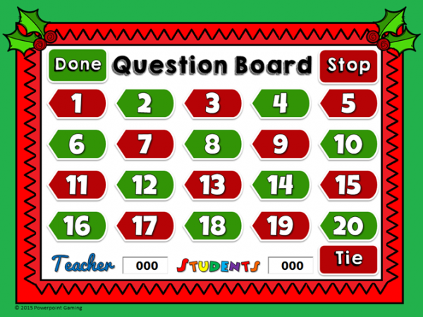 Doubles Facts Christmas Teacher vs Student Powerpoint Game - Image 4