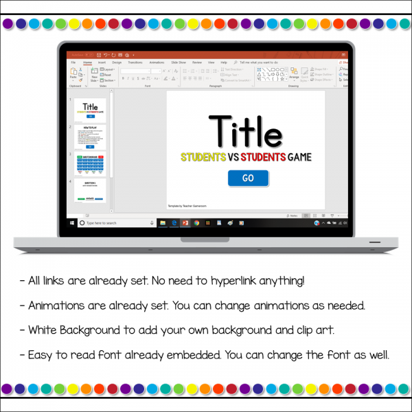 Editable Student vs. Student Powerpoint Game Template - Image 4