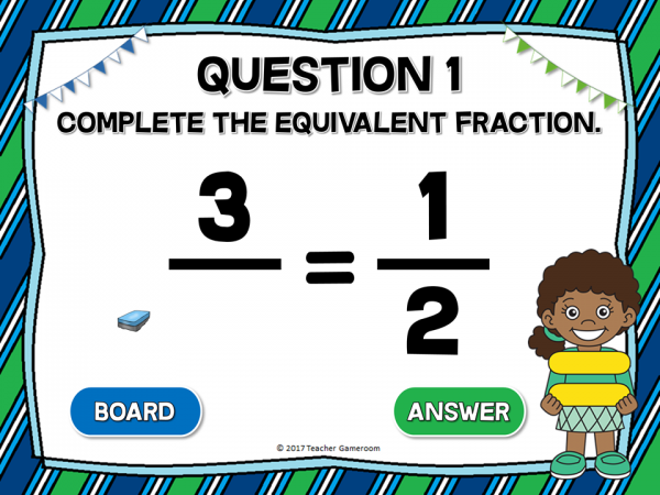 Equivalent Fractions Write and Wipe Powerpoint Game - Image 2