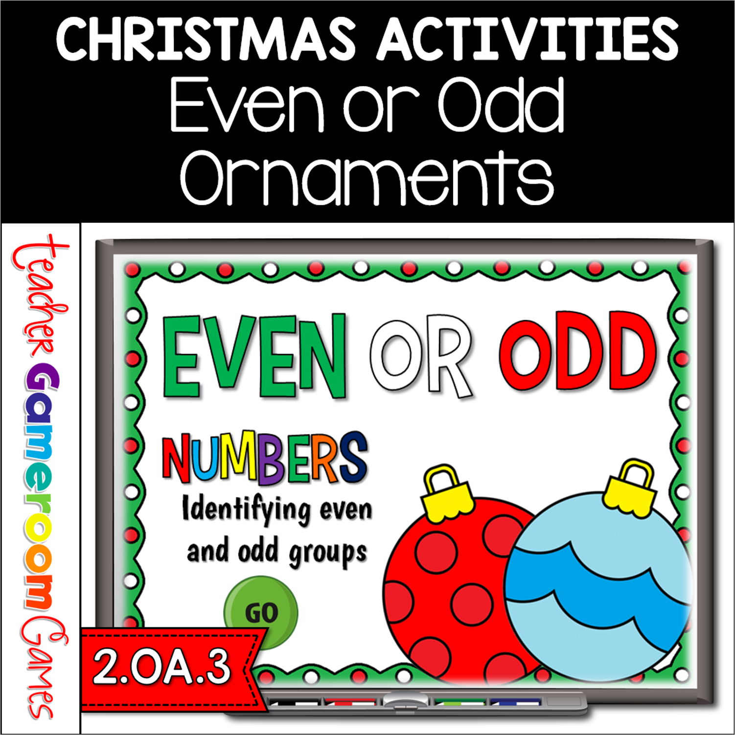 Even Or Odd Numbers Christmas Teacher Vs Student Powerpoint Game Cover
