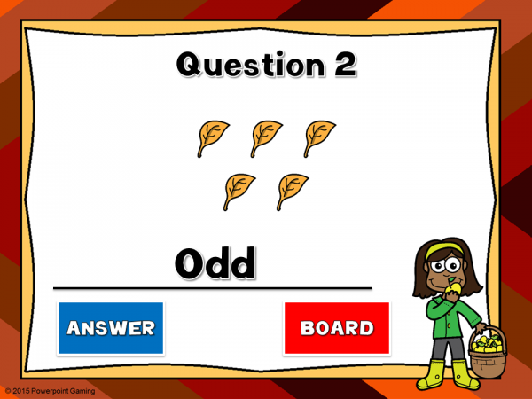 Even or Odd Numbers Fall Teacher vs Student Powerpoint Game - Image 3