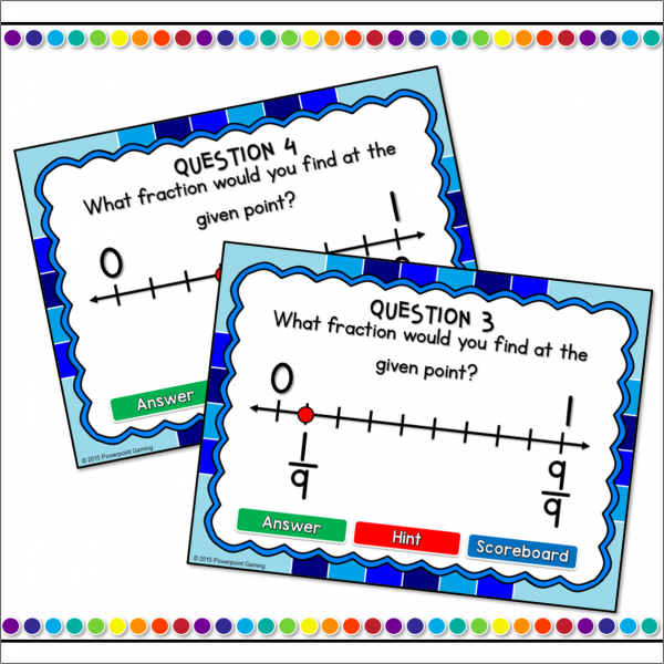 Fractions on a Number Line Student vs Student Powerpoint Game - Image 3