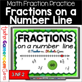 Fractions on a Number Line Teacher vs Student Powerpoint Game