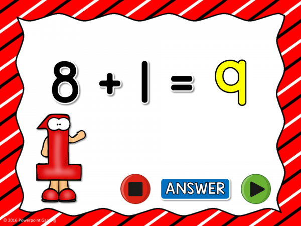 Freebie - 1's Addition Facts Practice Powerpoint Games - Image 2