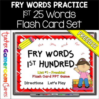Freebie - Fry Words 1st 25 Words Flash Cards Powerpoint Game