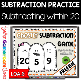 Freebie - Ghostly Subtraction within 20 PowerPoint Game