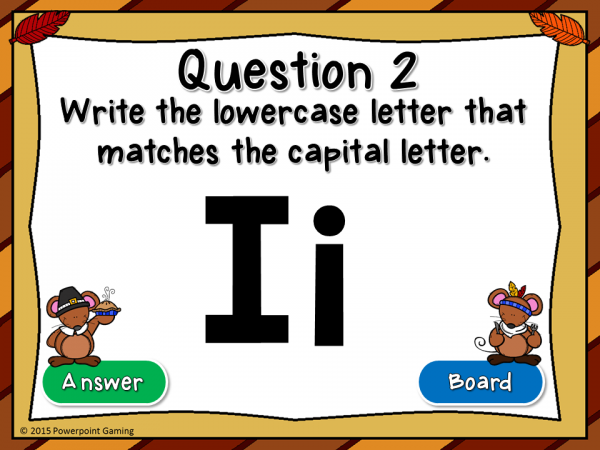 Freebie - Letter Matching Thanksgiving Powerpoint Game - Image 2