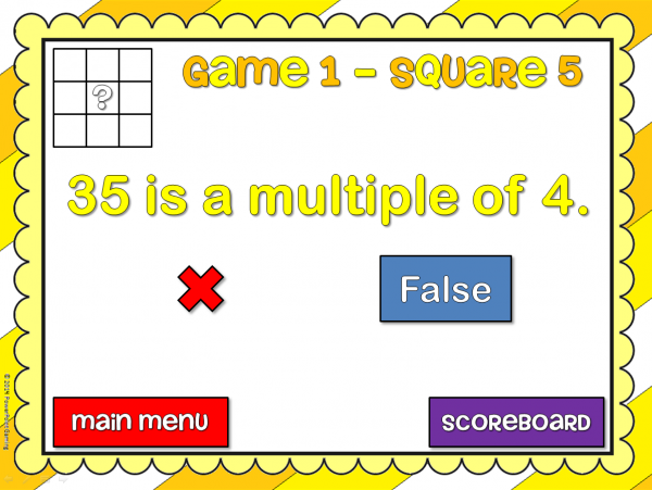 Freebie - Multiples Tic-Tac-Toe Powerpoint Game - Image 3