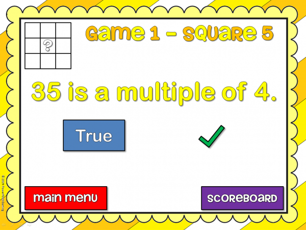Freebie - Multiples Tic-Tac-Toe Powerpoint Game - Image 2