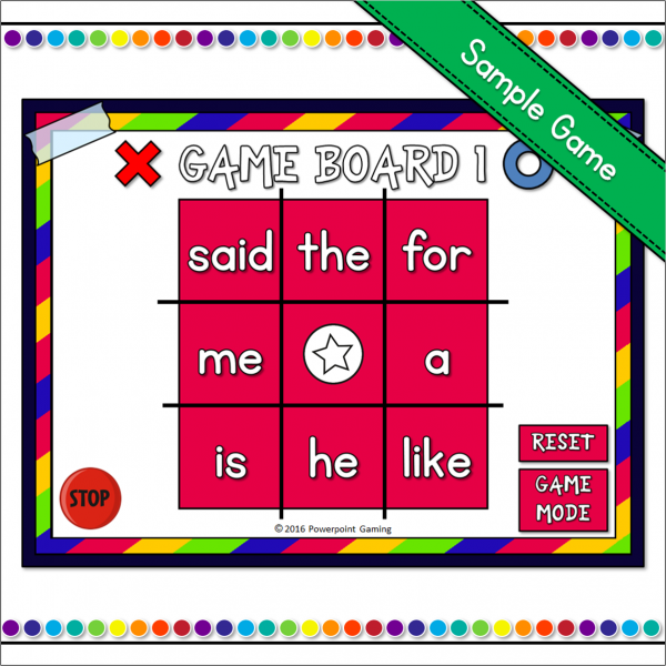 Freebie - Sight Words Tic-Tac-Toe PowerPoint Game - Image 3