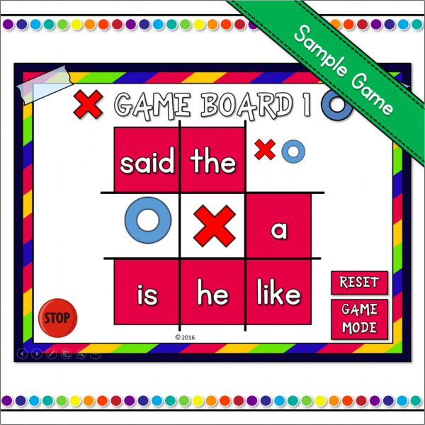 Freebie - Sight Words Tic-Tac-Toe PowerPoint Game - Image 2