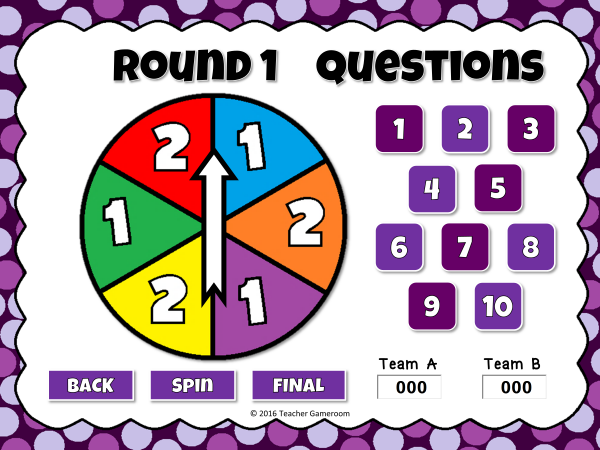 Freebie - Simplifying Fractions Spin the Wheel PowerPoint Game - Image 3