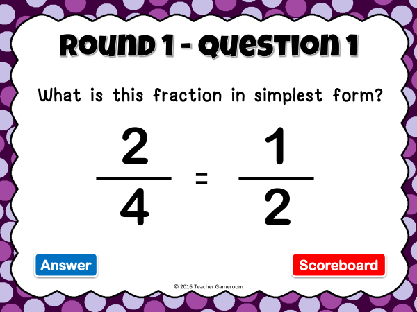 Freebie - Simplifying Fractions Spin the Wheel PowerPoint Game - Image 2