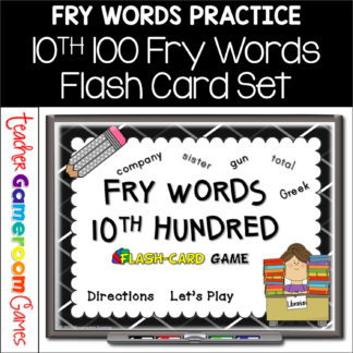 Fry Words - 10th 100 Words - Flash Card Set