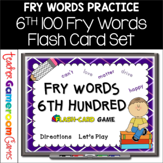 Fry Words - 6th 100 Words - Flash Card Set