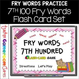 Fry Words - 7th 100 Words - Flash Card Set
