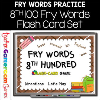 Fry Words - 8th 100 Words - Flash Card Set