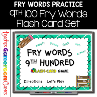 Fry Words - 9th 100 Words - Flash Card Set