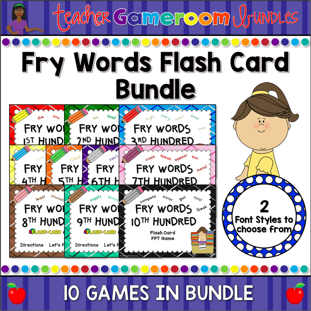 Fry Words Complete Flash Card Bundle Cover