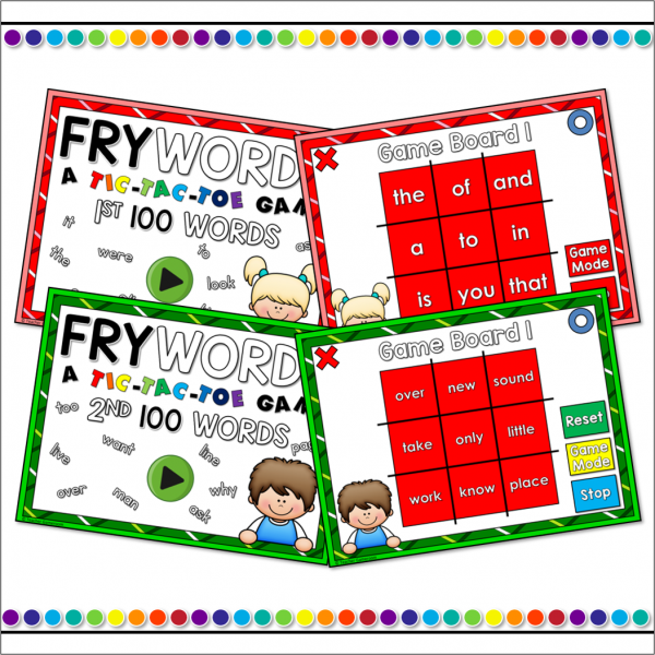 Fry Words Tic-Tac-Toe Complete Bundle - Image 4