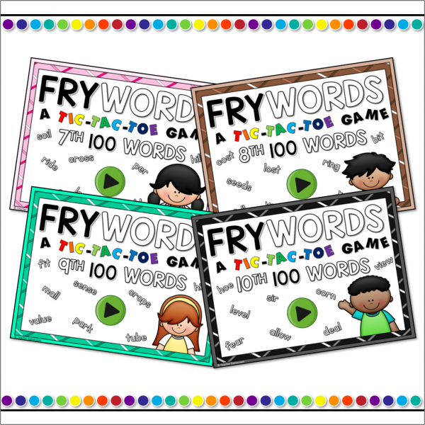 Fry Words Tic-Tac-Toe Complete Bundle - Image 2