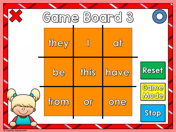 Fry Words Tic-Tac-Toe Set - 1st 100 Words - Image 3