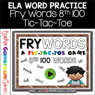 Fry Words Tic-Tac-Toe Set - 8th 100 Words