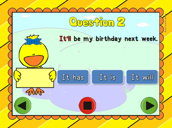Fun with Contractions Powerpoint Game - Image 3
